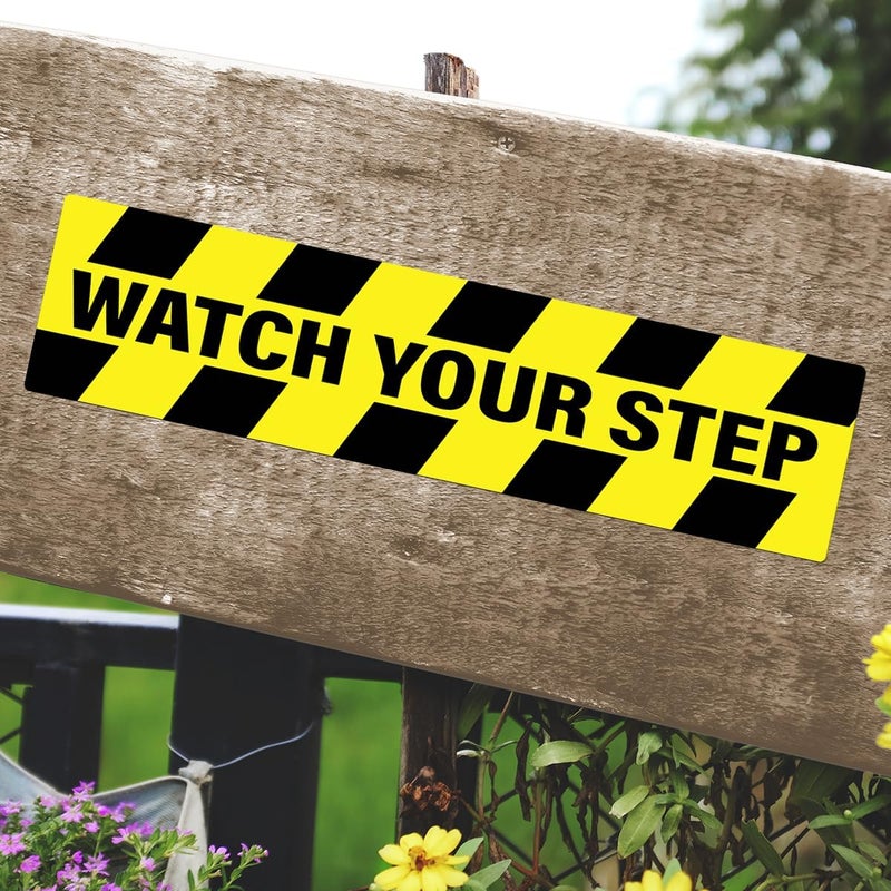 RABOWA Pack 8 Pcs Watch Your Step Sticker for Indoor Outdoor Floor Safety Caution Warning Security Signs Window Funny Bumper Stickers Weatherproof Large Vinyl Decals Home Accessories - Image 5